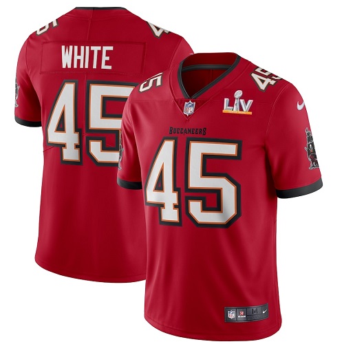 Men's Tampa Bay Buccaneers #45 Devin White Red 2021 Super Bowl LV Limited Stitched Jersey